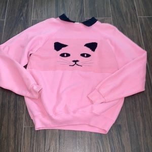 COPY - Vintage Hanes cat face  print sweater